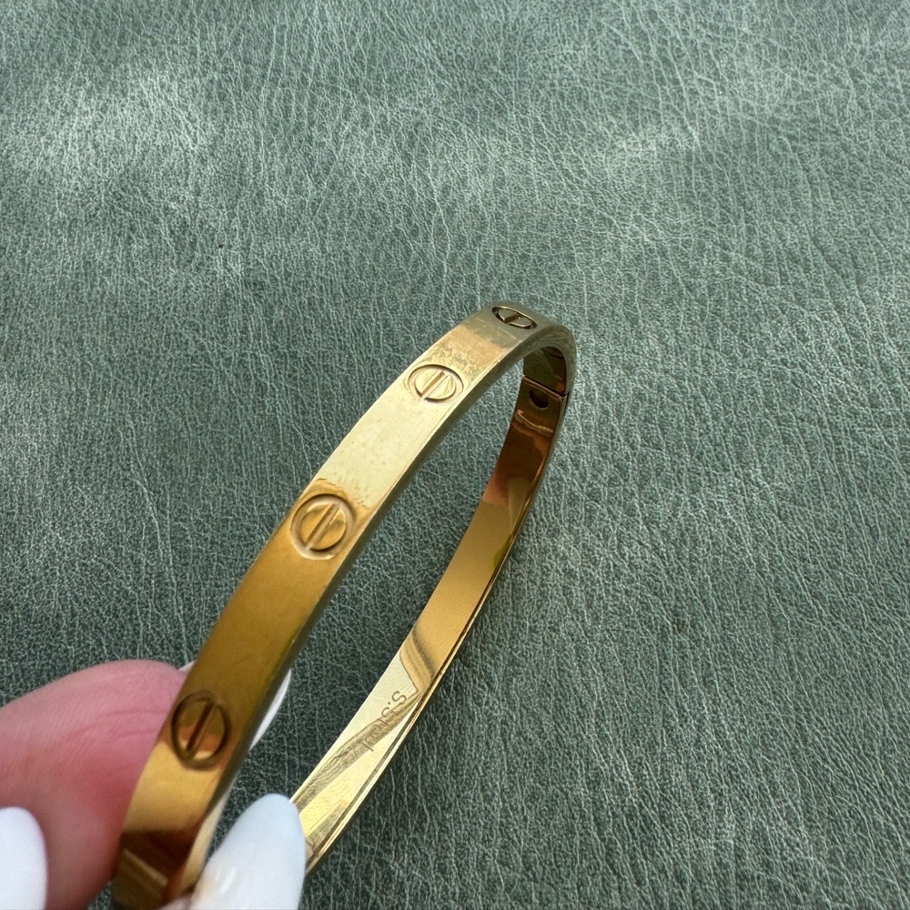 Gold love style bracelet